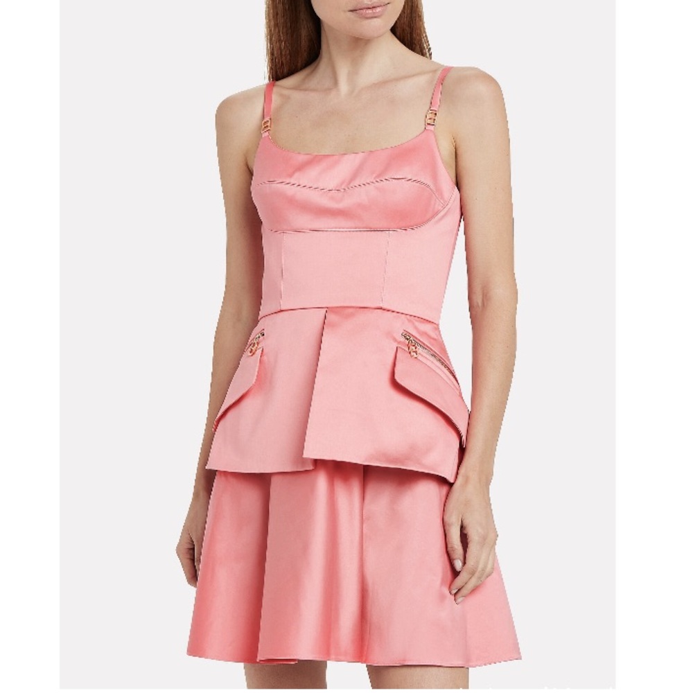 Brandon Maxwell Satin Bustier Dress Pink Size 8 Baby Pink Barbiecore Barbie